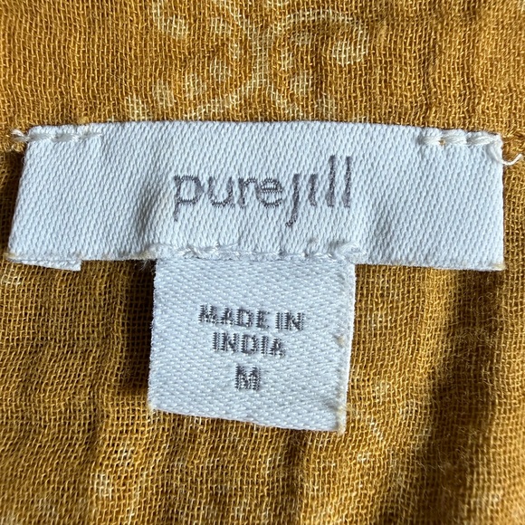 Pure Jill NWOT Mustard Cotton Gauze Top Relaxed Boho Tunic XL - Picture 5 of 9